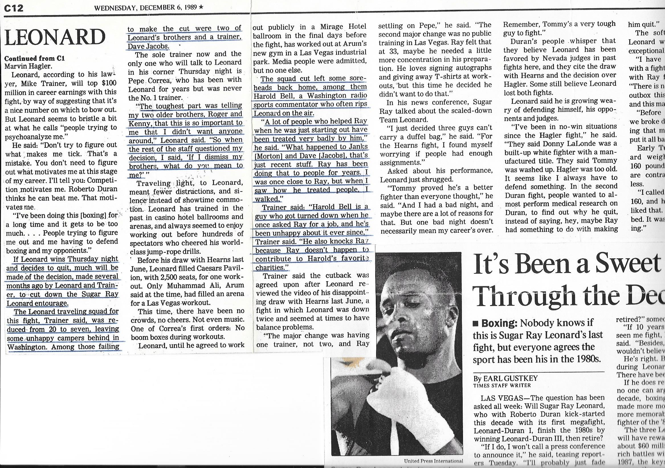 sugar ray earl gustkey